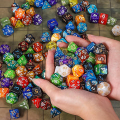 105 Pieces 2 Tone Polyhedral DND Dice Set Complete Game Dice Set Drawstring Bag for Role Playing Table Games