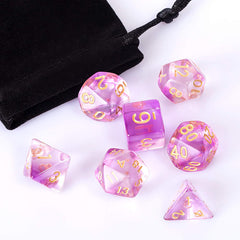 Two Tone Transparent Effect Purple Dice RPG Role Playing Game Polyhedral Dice Set