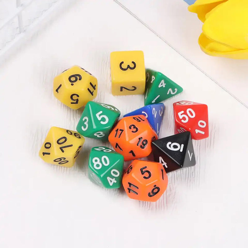 105 Pieces Concise Polyhedral DND Dice Set Complete Game Random Color Dice Set Drawstring Bag for Role Playing Table Games RPG