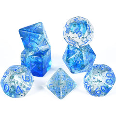 Blue Crystal Style DND Dice RPG Role Playing Game Polyhedral Dice Set