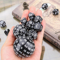 15 Pieces Complete Polyhedral Dice Set D3-D100 Game Dice Set Drawstring Bag for Role Playing Table Games