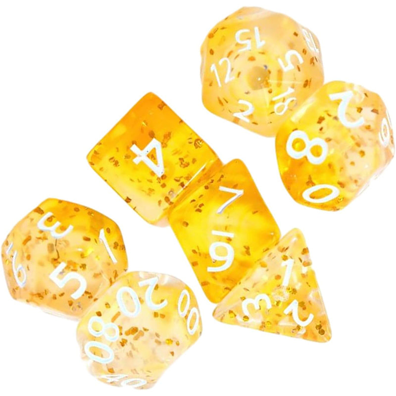 42 Pieces Crystal Style Polyhedral DND Dice Set Complete Game Random Color Dice Set Drawstring Bag for Role Playing Table Games RPG