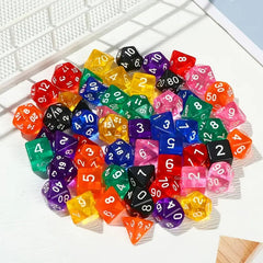 105 Pieces Transparent Polyhedral DND Dice Set Complete Game Random Color Dice Set Drawstring Bag for Role Playing Table Games RPG