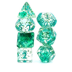 Green Crystal Style DND Dice RPG Role Playing Game Polyhedral Dice Set