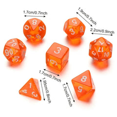 105 Pieces Transparent Polyhedral DND Dice Set Complete Game Random Color Dice Set Drawstring Bag for Role Playing Table Games RPG