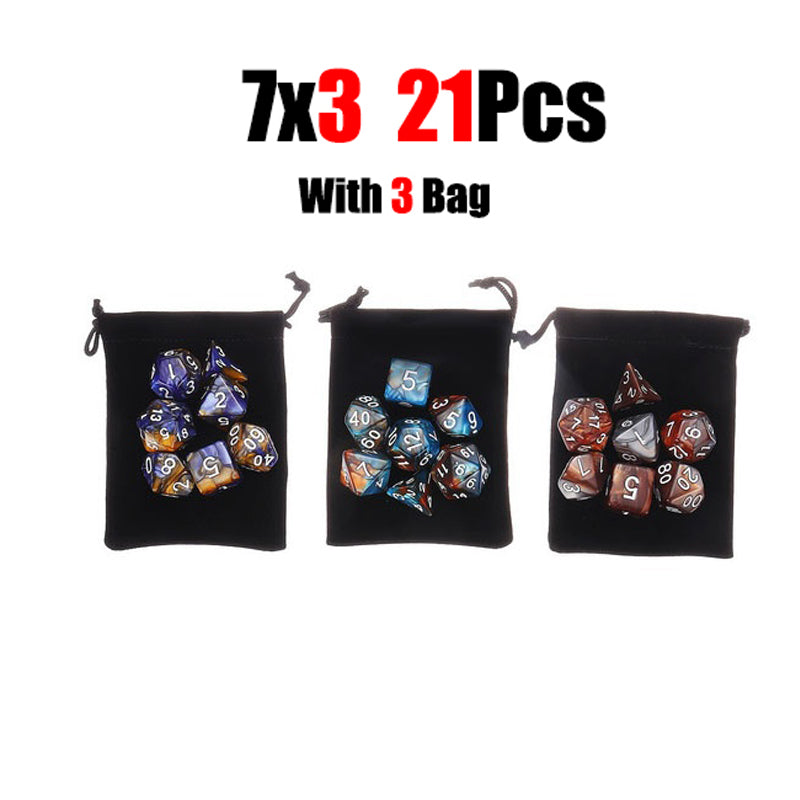 105 Pieces 2 Tone Polyhedral DND Dice Set Complete Game Dice Set Drawstring Bag for Role Playing Table Games