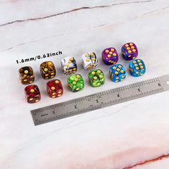 100-Pack 16mm Two Color Round Angle 6 Sided Acrylic Digital Dice with Free Pouch for Table Board Games Party DND or Teaching Math