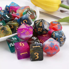 4 Tone Mix Colors Effect Dice RPG Role Playing Game Polyhedral Dice Set