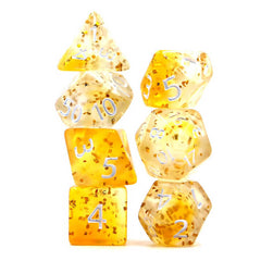 Yellow Crystal Style DND Dice RPG Role Playing Game Polyhedral Dice Set