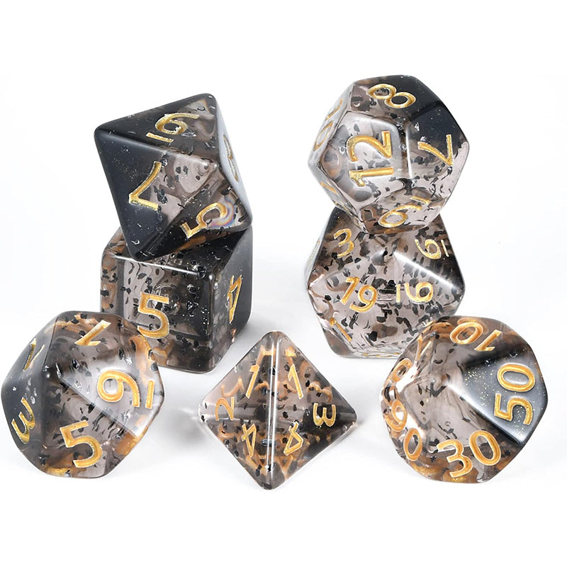 Black Crystal Style DND Dice RPG Role Playing Game Polyhedral Dice Set