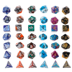 105 Pieces 2 Tone Polyhedral DND Dice Set Complete Game Dice Set Drawstring Bag for Role Playing Table Games