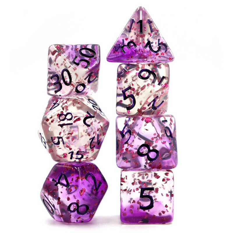 Purple Crystal Style DND Dice RPG Role Playing Game Polyhedral Dice Set